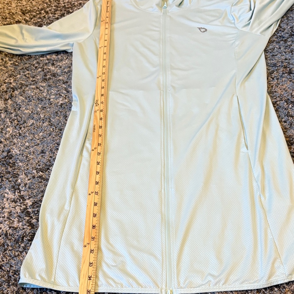 Bayleaf Women's Blue UPS 50" 2-way Zip Long Sleeve Cover Up Dress Sz: L, EUC - Picture 12 of 15